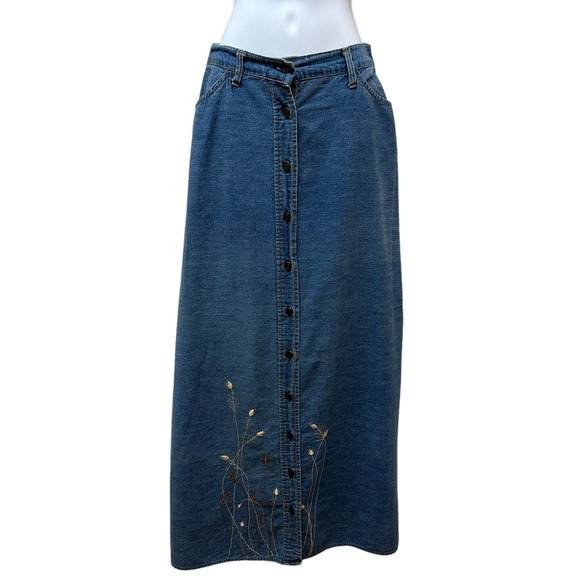 RARE‎ Vtg Levis Orange Tab Denim Jean Maxi Skirt 26” waist